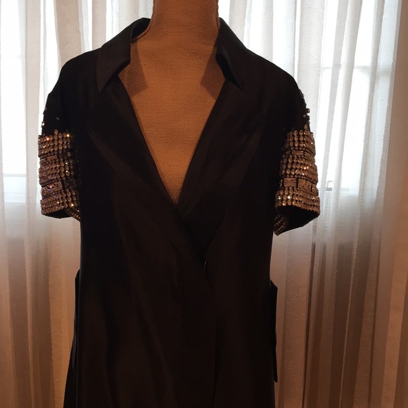 Thomas Wylde runways tuxedo long silk jacket, M - Picture 7 of 15
